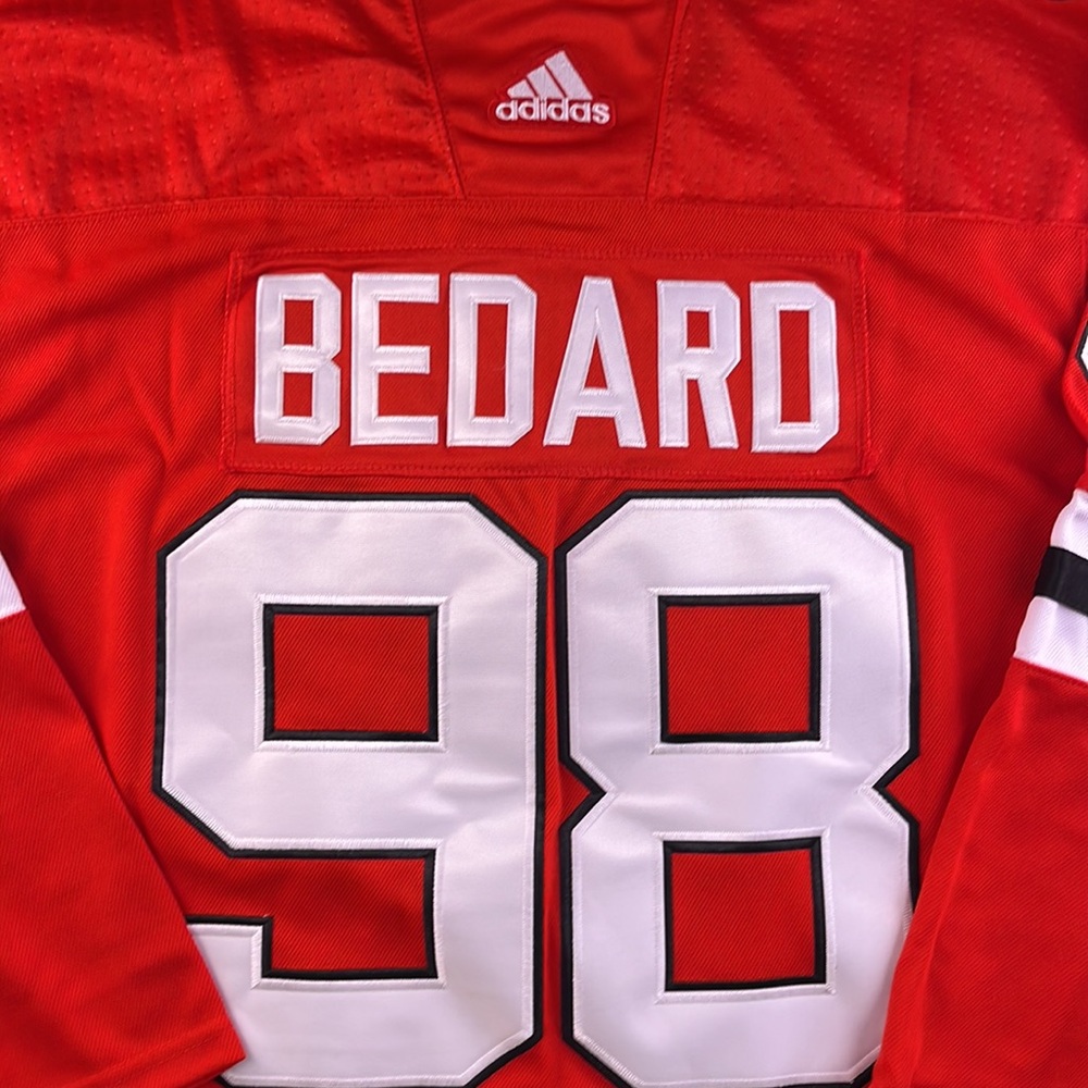 Connor Bedard Chicago Blackhawks Hockey Jersey Red White Stitched - Size XL 54 - Picture 6 of 10